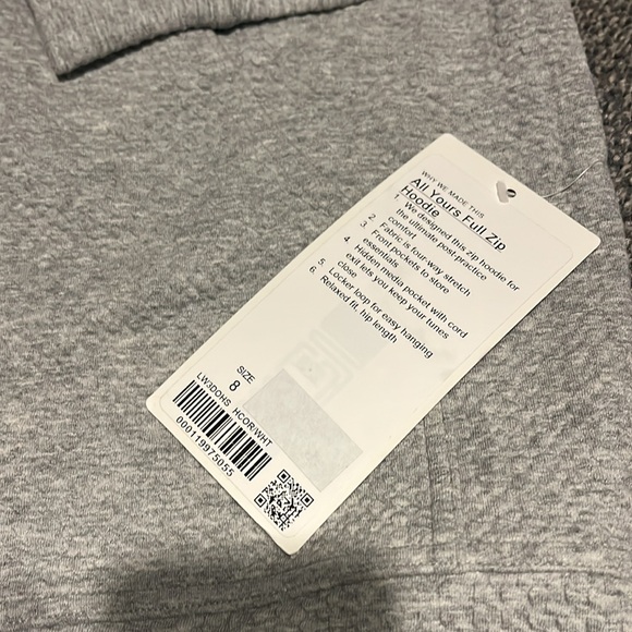 Lululemon All Yours Full Zip Hoodie (8) FINAL SALE - Picture 2 of 3